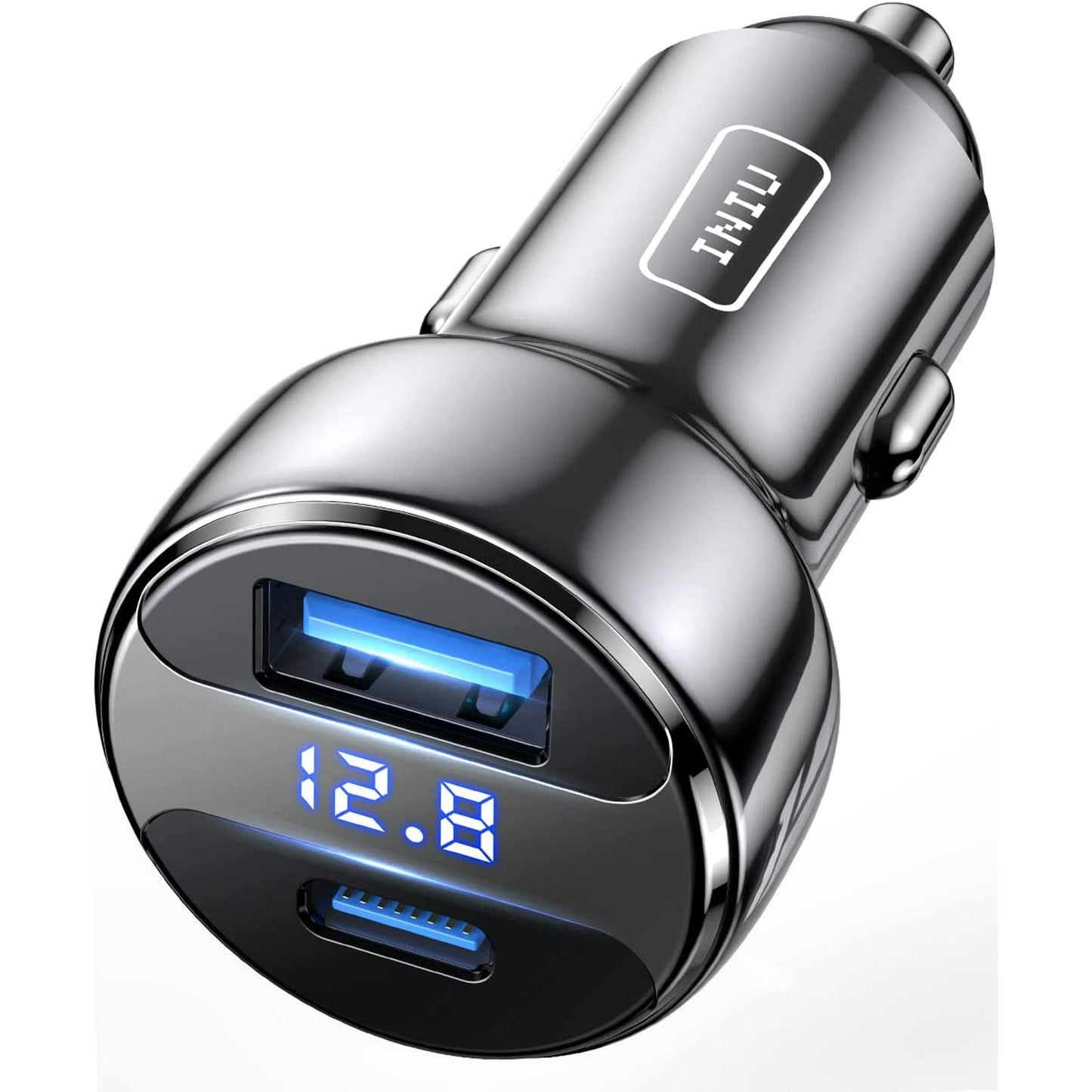 INIU Power Car Charger, 66W Dual Ports [USB C+USB A] Car Adapter for iPhone iPad Samsung, Black