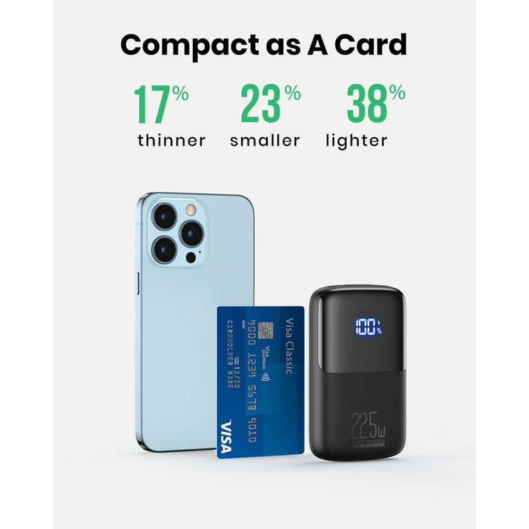 INIU Mini Power Bank, 10000mAh 22.5W Portable Fast Charge USB C Portable Charger, Black