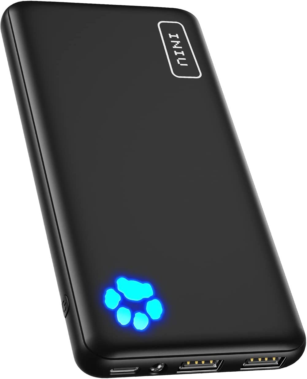 INIU Portable Charger, Slimmest 10000mAh USB C Power Bank, Compatible with iPhone & Samsung, Black