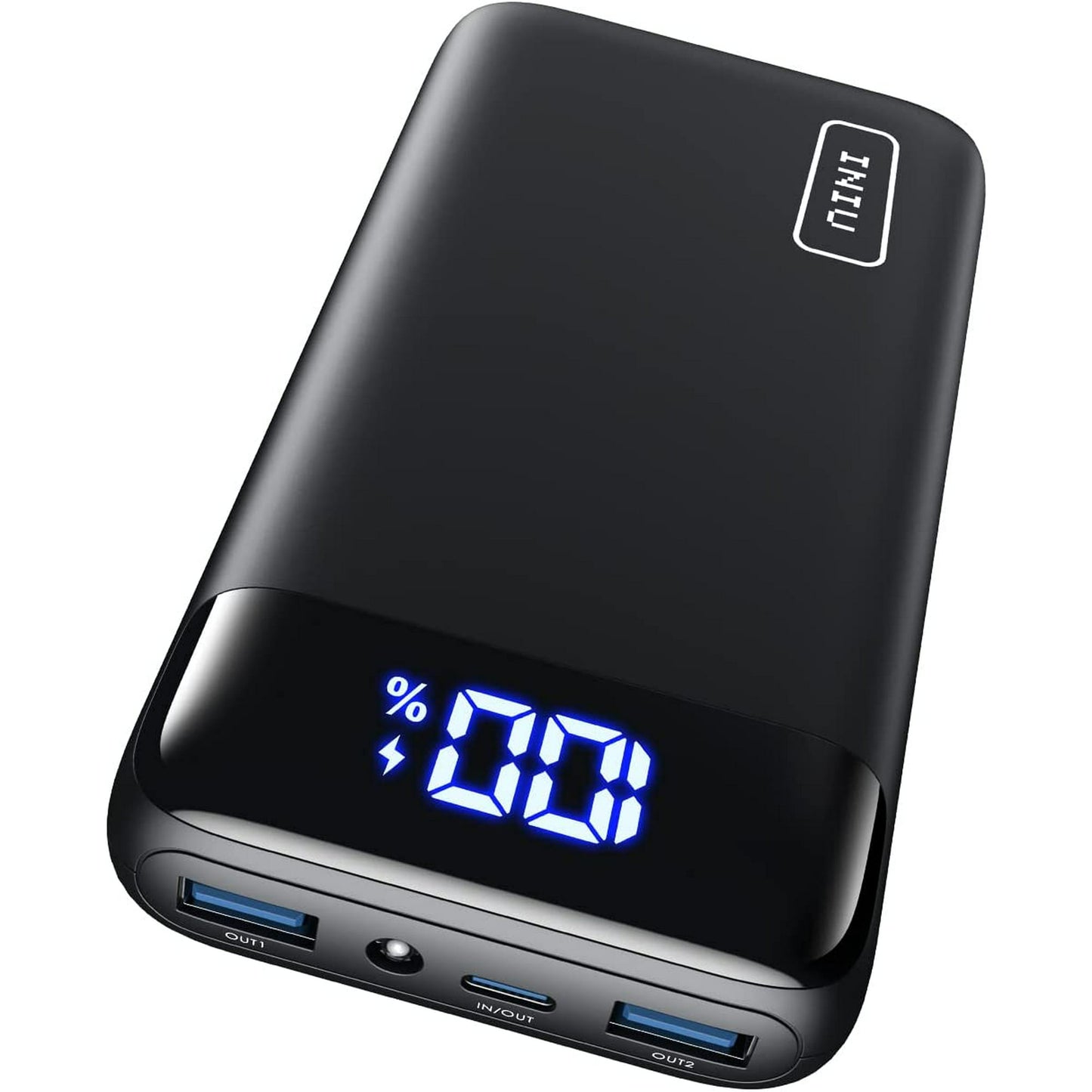 INIU 20000mAh Portable Charger, LED Display, 22.5W Fast Charging Power Bank for iPhone & iPad, Black